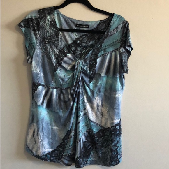 Faux denim print t-shirt - Picture 2 of 5